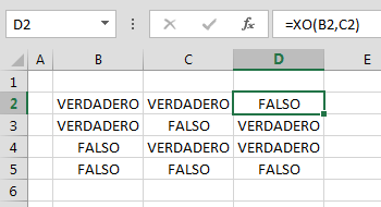 Funci%c3%b3n XO en Excel Ejemplo - Función XO en Excel