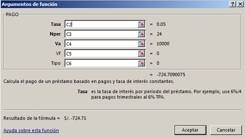 Sintaxis de la Funci%c3%b3n PAGO en Excel - Función PAGO en Excel