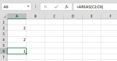 Funci%c3%b3n Areas en Excel Ejemplo - Función AREAS en Excel