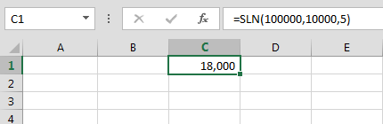 Funci%c3%b3n SLN en Excel Ejemplo - Función SLN en Excel