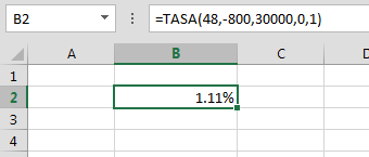 Funci%c3%b3n TASA en Excel Ejemplo - Función TASA en Excel
