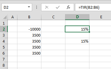 Funci%c3%b3n TIR en Excel Ejemplo - Función TIR en Excel