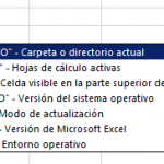 Función INFO en Excel