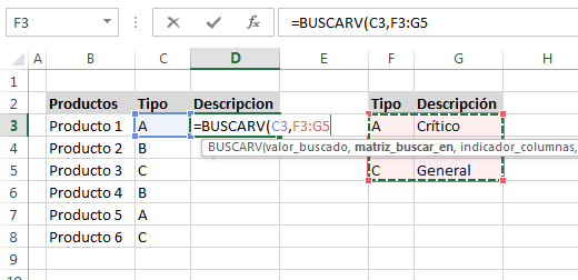 Ejemplo 2 BUSCARV en Excel - Función BUSCARV en Excel