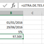 Ejemplo Función LETRA.DE.TES.PRECIO en Excel