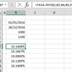 Ejercicio Función TASA.INT en Excel