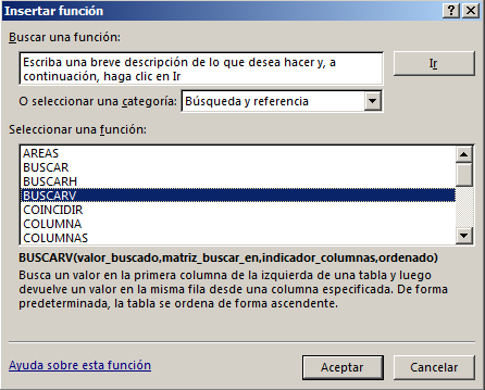 Funci%c3%b3n BUSCARV en Excel - Función BUSCARV en Excel