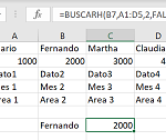 BUSCARH en Excel